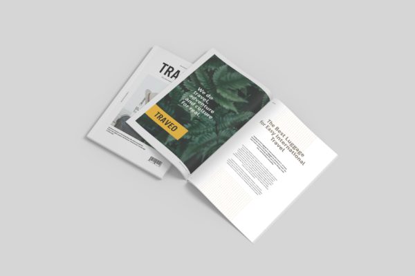 极简主义杂志内页版式设计样机模板v1 Clean Magazine Mockup V1