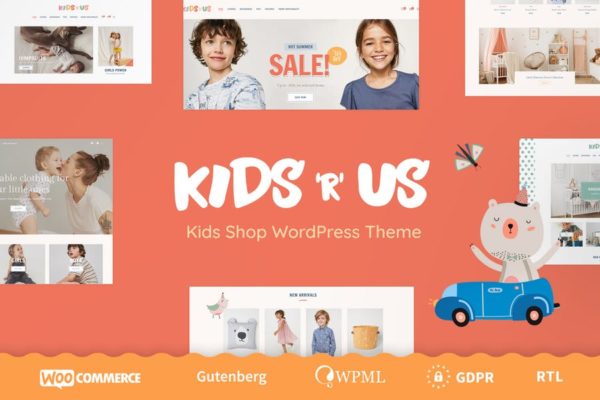 儿童玩具＆服饰网上商城WordPress主题模板 Kids R Us – Toy Store and Kids Clothes Shop Theme