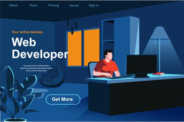 网站开发主题网站页面设计等距概念扁平插画 Web Development Isometric Web Page Flat Concept