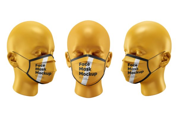 一次性口罩外观设计效果图样机套装 Face Mask Mockups Set