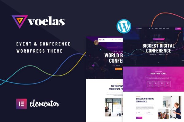 讲座/活动/演出官方网站WordPress主题模板 Voelas – Event & Conference WordPress Theme