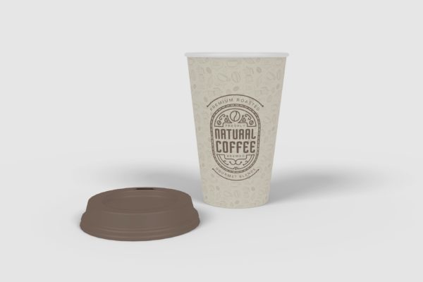 逼真的3D咖啡纸杯包装设计样机模板v4 Coffee Cup Mockup V4