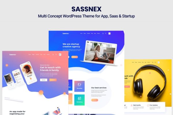 Saas产品/APP软件创意互联网产品网站WordPress主题 Sassnex – WordPress Theme for App, Saas & Startup