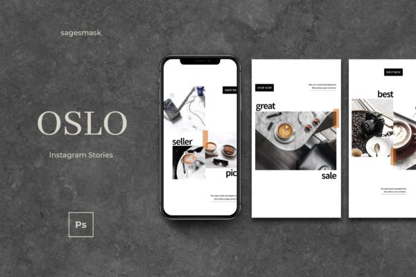 创意咖啡馆社交推广Instagram故事模板 Oslo Instagram Stories