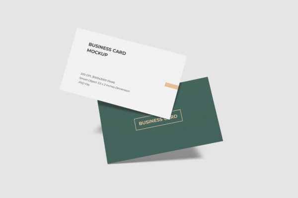 企业名片设计漂浮效果图样机模板 Flying Business Card Mockup