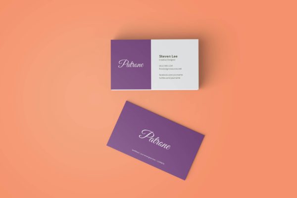 高端企业名片设计效果图样机模板v1 Business Card Mockup V1
