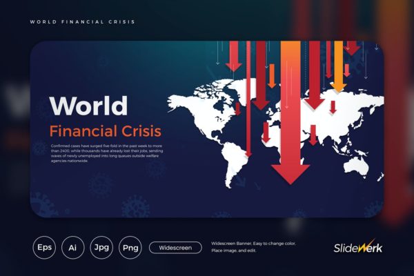 世界金融危机主题网站设计矢量插画 World Financial Crisis Vector Illustration