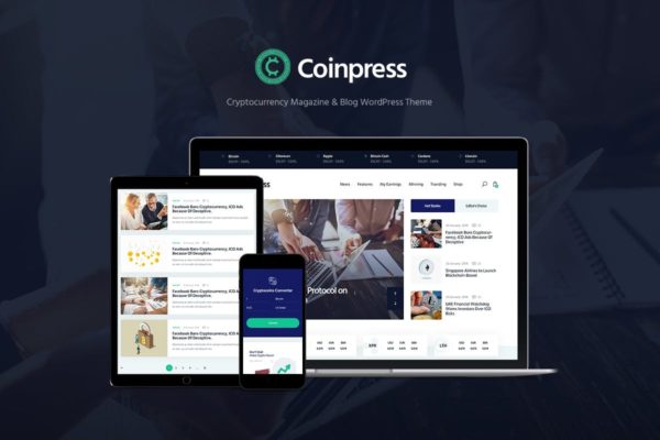 ICO电子加密货币资讯网站WordPress主题模板 Coinpress