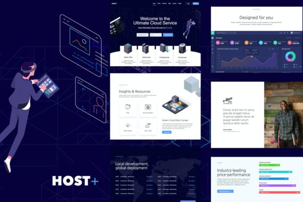 服务器托管服务商网站WordPress主题模板[for Elementor] Hostplus – Hosting Services Template Kit