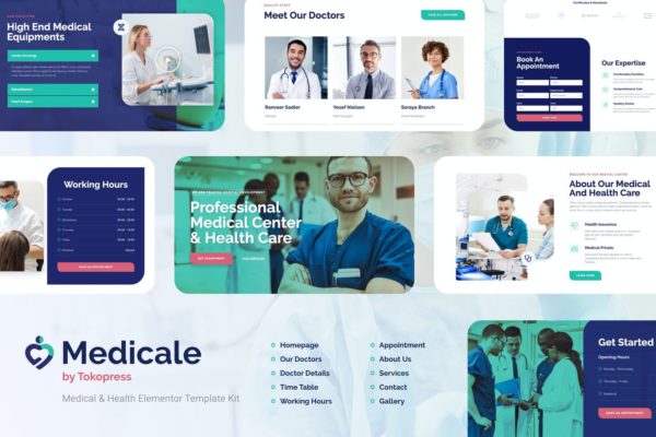 医疗保健/私人诊所网站WordPress主题模板[for Elementor] Medicale | Medical & Health Elementor Template Kit