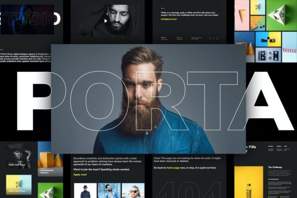 创意设计师作品集WP网站Elementor模板 Porta – Creative Portfolio Template Kit