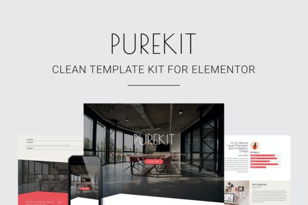 文化艺术创意工作室/企业WP网站Elementor模板 Purekit – Creatives & Business Elementor Template Kit