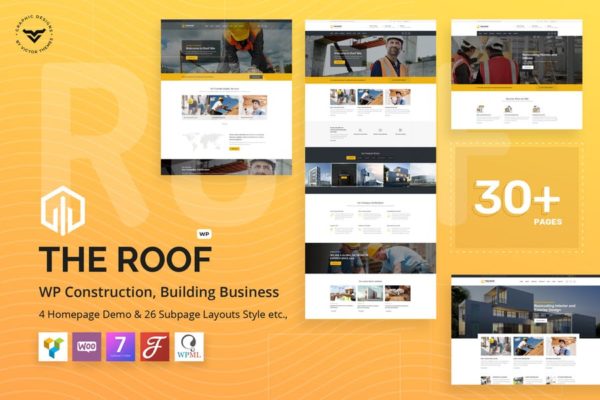 工程基建＆建筑房地产开发商官网WordPress企业主题 Roof – Construction, Building WordPress Theme