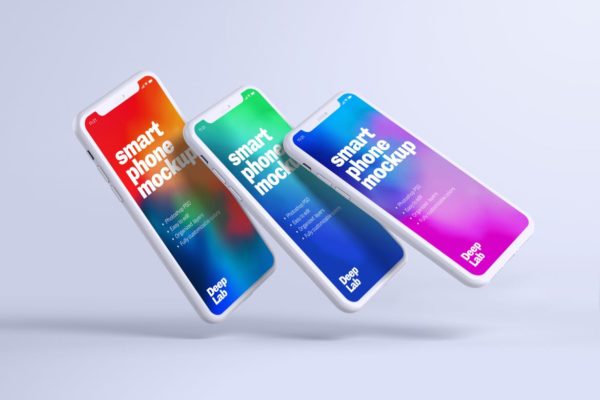 多米诺骨牌iPhone 11 Pro手机屏幕预览样机 iPhone 11 Pro Clay Mockup