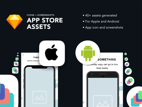 设计森林下午茶：适用于Apple和Android的应用商店图标和屏幕截图Sketch模板