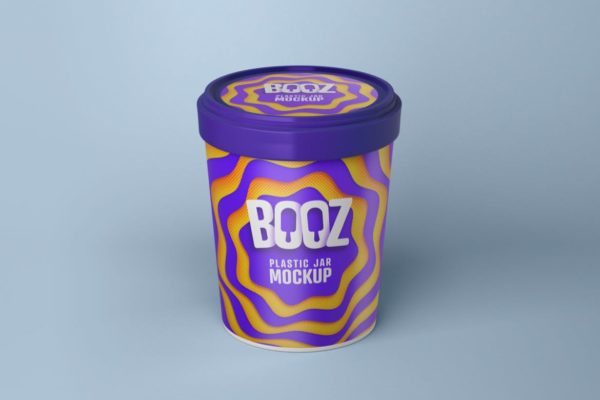 冰淇淋包装设计图样机模板 Realistic Ice Cream Cup Mockup