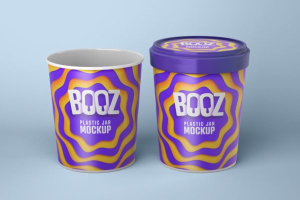 逼真的冰淇淋包装设计图样机模板 Realistic Ice Cream Cups Mockup