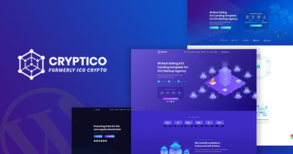 加密货币挖矿主题网站适用的WordPress主题模板 Cryptico – ICO Crypto Landing & Cryptocurrency WP