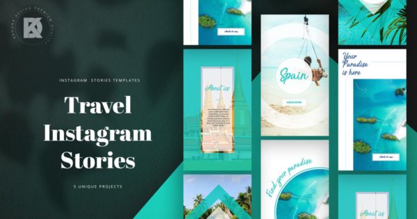 旅游公司业务介绍Instagram故事贴图模板 Travel Instagram Stories