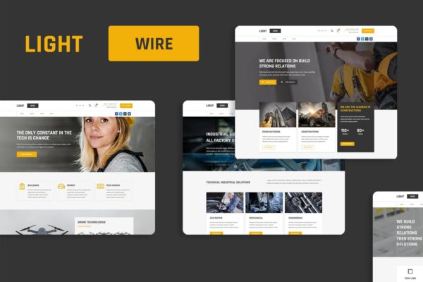 建筑&工业行业适用WordPress模板[for Elementor] Lightwire – Construction And Industry Kit
