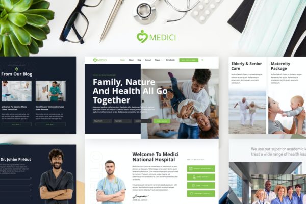 医院&健康服务中心网站设计WordPress模板[for Elementor] Medici – Hospital & Health Services Template Kit