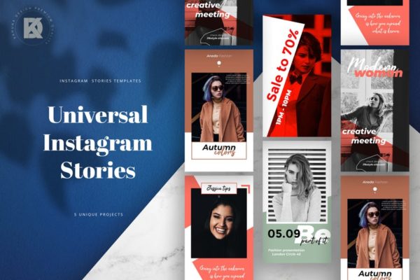 时尚人物摄影Instagram故事社交媒体模板 Instagram Stories Banners