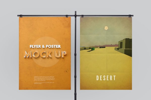 三角支架海报传单广告展示样机模板 Poster Mockup vol.2 / 10 Different Images