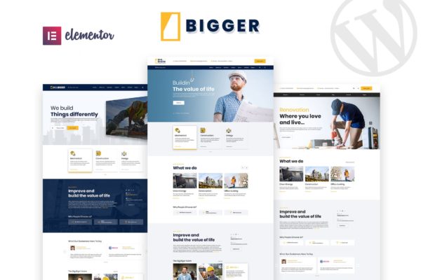 大型建筑企业官网搭建WordPress企业主题模板 Bigger – Construction WordPress Theme