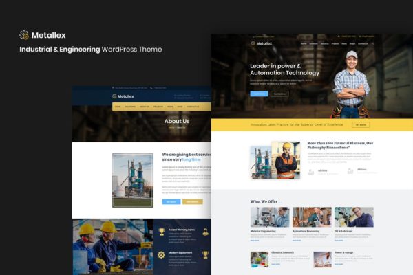 工业生产&工程制作类型WordPress企业主题 Metallex – Industrial And Engineering WordPress