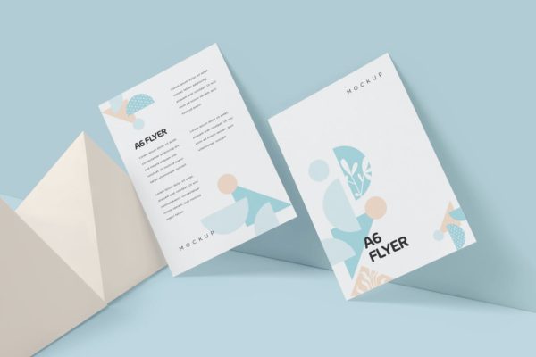 A6单页宣传单设计效果图样机模板 A6 Single Page Flyer Mockups