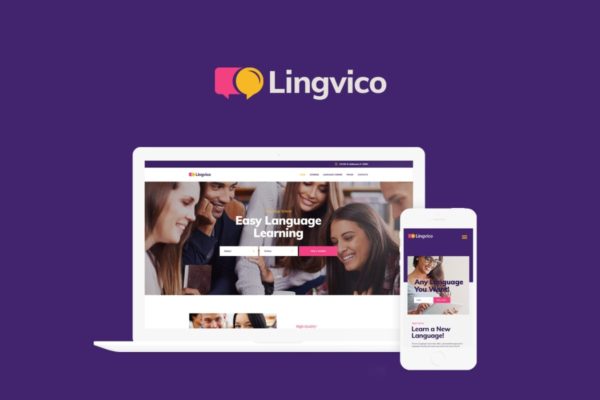 在线教育&课程培训WordPress主题模板 Lingvico