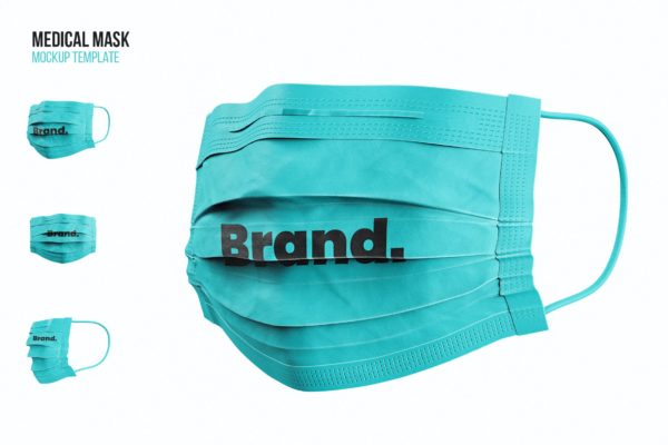 医用口罩设计效果图样机模板 Medical Face Mask Mock-Up Template