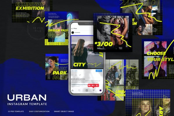 时尚摩登风格Instagram社交媒体贴图模板 Cityzinc Instagram Stories Urban Fashion Style