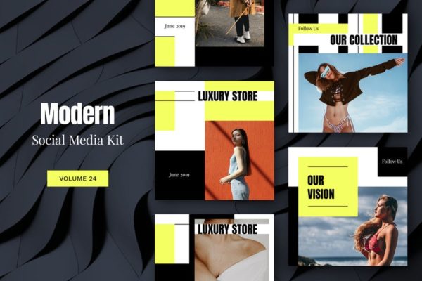 现代设计风格社交媒体女性时尚生活方式故事模板v24 Modern Social Media Kit (Vol. 24)