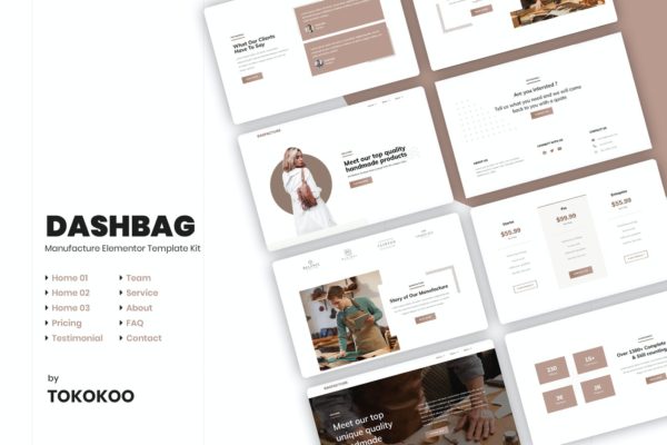 潮流女包品牌网站/电商平台WP主题[for Elementor] DashBag | Bags Shop Elementor Template Kit