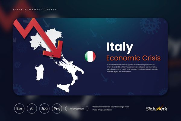 意大利经济危机主题网站设计矢量插画 Italy Economic Crisis Vector Illustration