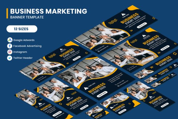 商务活动推广谷歌百度广告联盟网站Banner广告设计模板v2 Business Event Google Adwords Banner Template