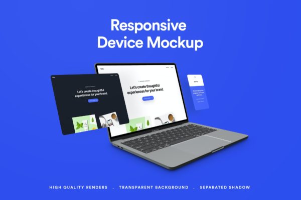 响应式网页设计UI屏幕演示样机模板5.0 Responsive Device Mockup 5.0