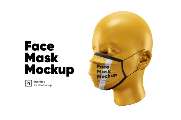 一次性医用口罩外观设计效果图样机 Face Mask Mockup
