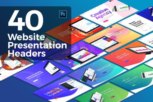 40个网站设计演示巨无霸Banner设计模板 40 Website Presentation Headers