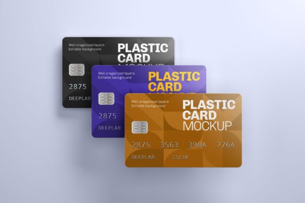 银行卡/信用卡/会员卡设计样机模板 Plastic Card Mockup | Credit Card