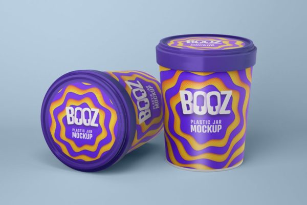 雪糕杯冰淇淋包装设计效果图样机 Realistic Ice Cream Cups Mockup