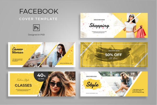 电商促销主题社交媒体主页封面设计模板 Facebook Fashion Cover Template