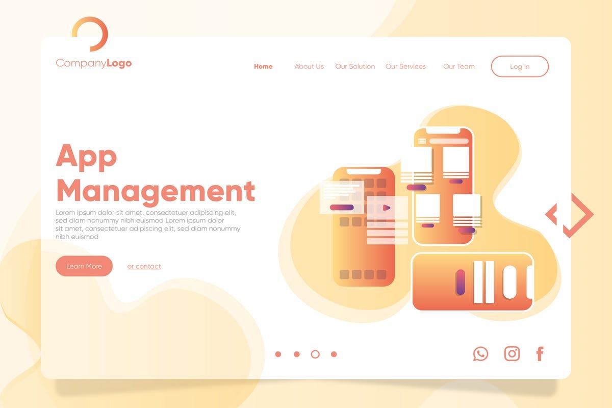 App应用管理＆登陆页页面模板 App Management – Banner & Landing Page