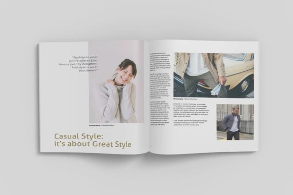 方形杂志开页效果图样机设计模板v1 Square Magazine Mockup V1