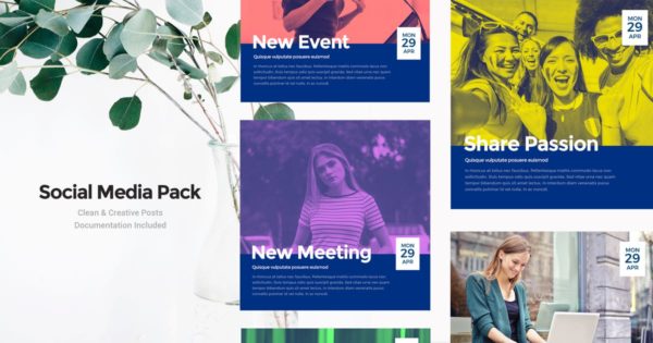 社交媒体促销广告Banner图设计模板v40 Social Media Banners – Vol40