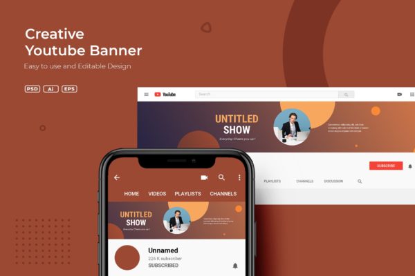 油管频道Banner广告图设计模板v3.2 ADL Youtube Banner v3.2