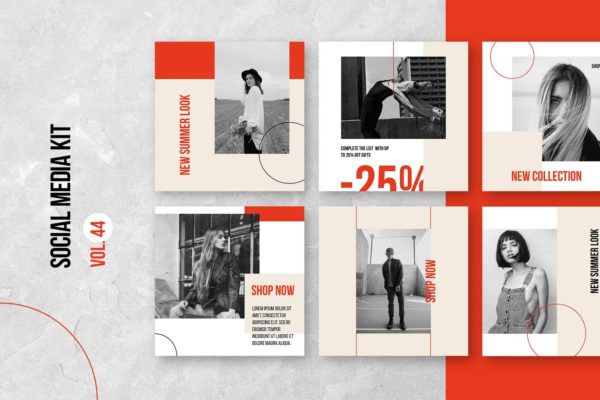 品牌促销社交媒体设计素材包v44 Social Media Kit (Vol.44)