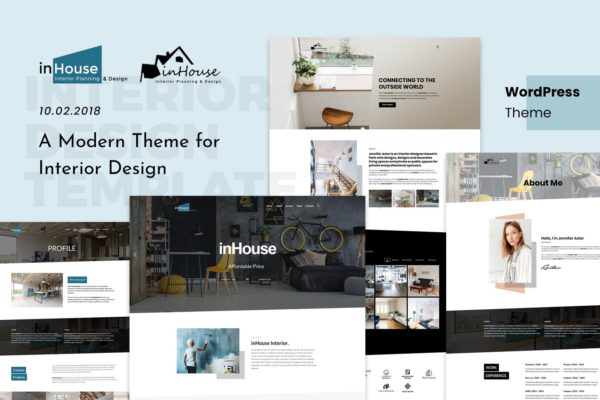 现代设计风格室内设计主题WordPress网站模板 Inhouse | Modern Design Interior WordPress Theme