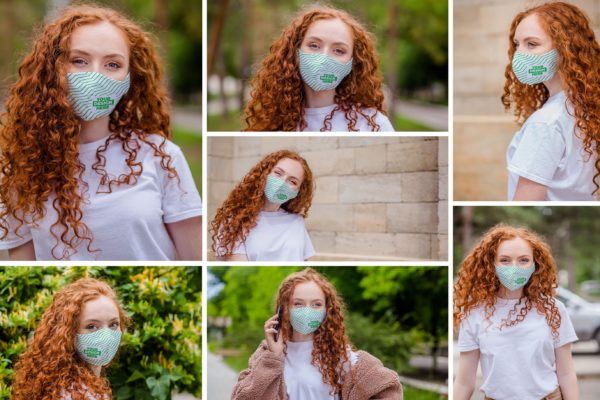 棉质一次性口罩外观设计样机模板 Cloth Facemask Mockups